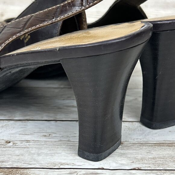 Liz Claiborne Flex Faux Alligator Slingback Womens Heels Size 10M - Picture 6 of 14